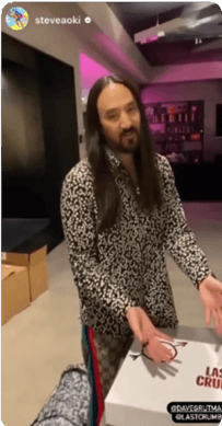 Steve Aoki's Instagram post featuring Last Crumb cookies